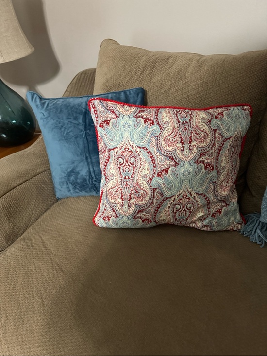 Other - Red & Light Blue Paisley Decorative Throw pillow cover